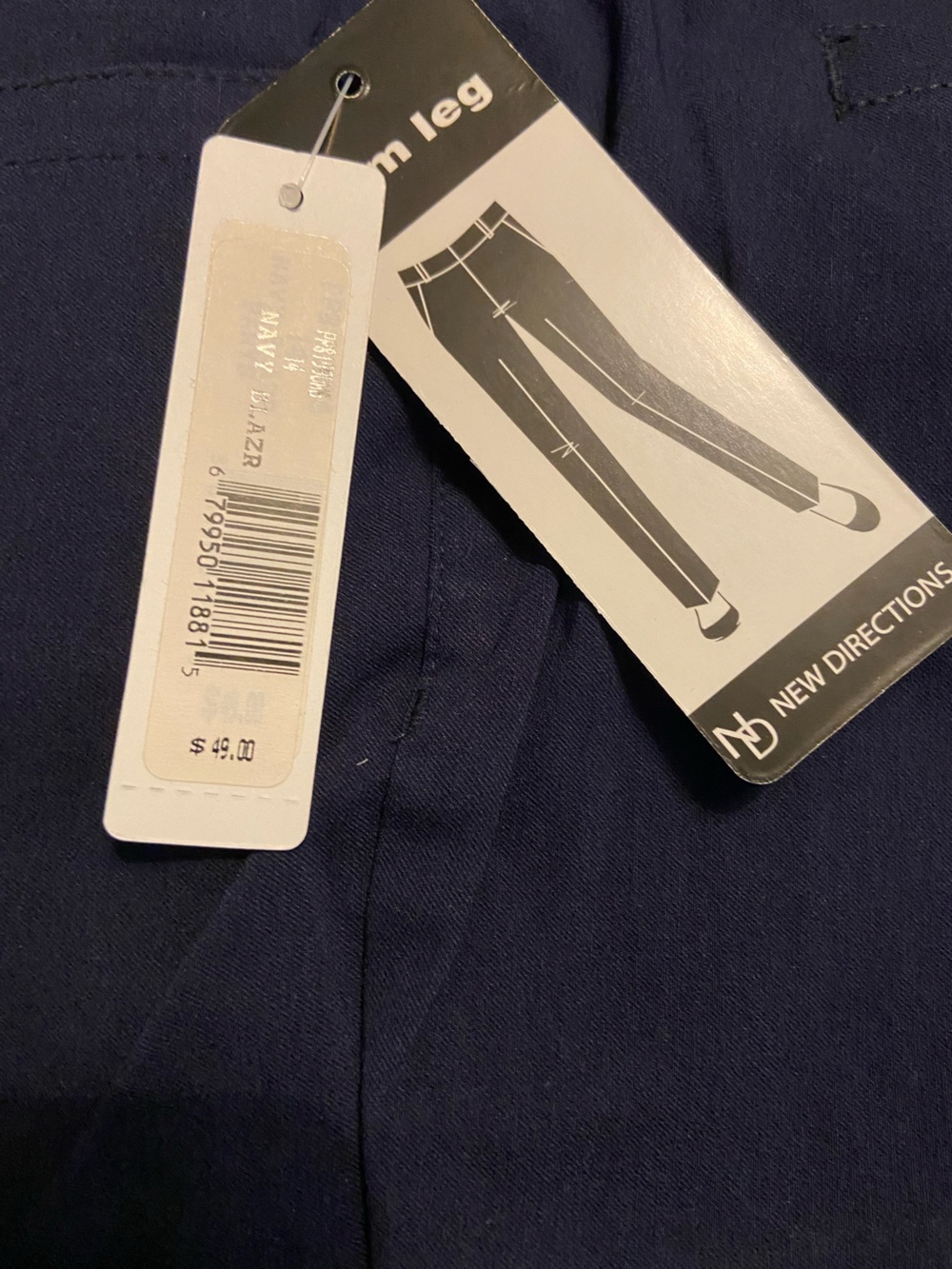 New Directions Navy Dress Pants with Satin Lining